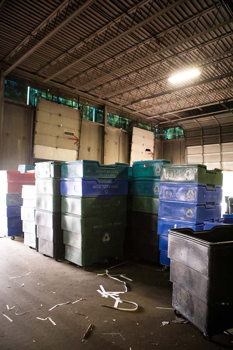 Industrial metal recycling equipment and sorted material
