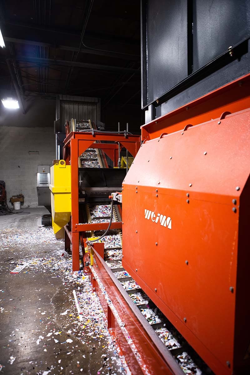 Plastic recycling equipment and collected material